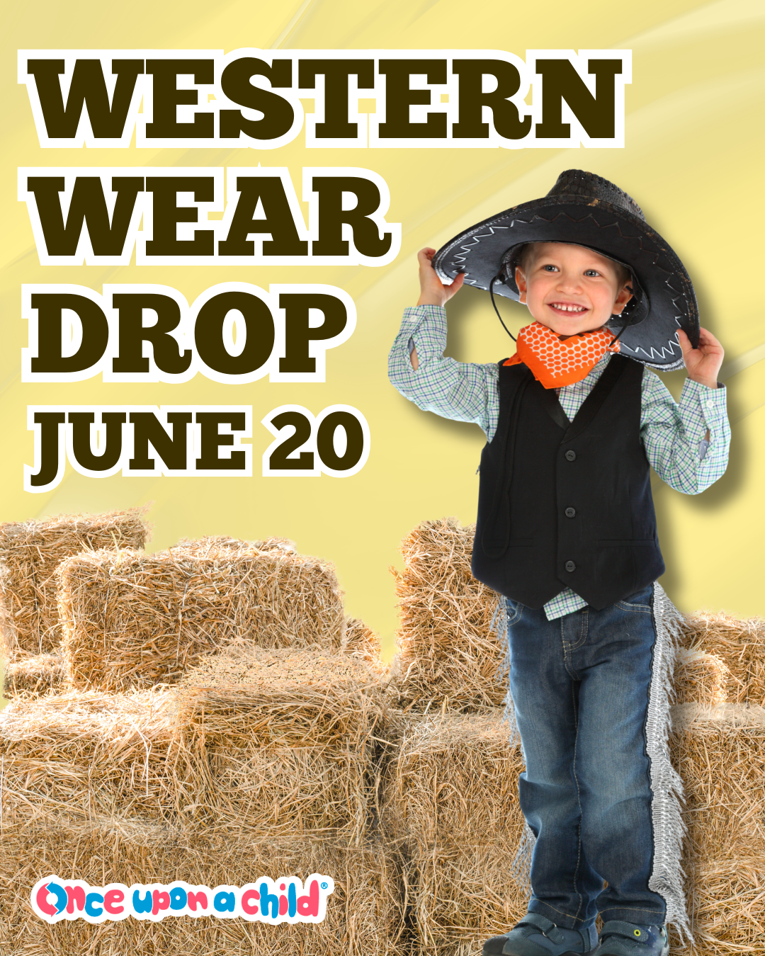 Once Upon a Child is dropping western wear on Saturday, June 20! Shop boots, fringe, flare pants, and more from your family's favorite brands for a fraction of retail prices.